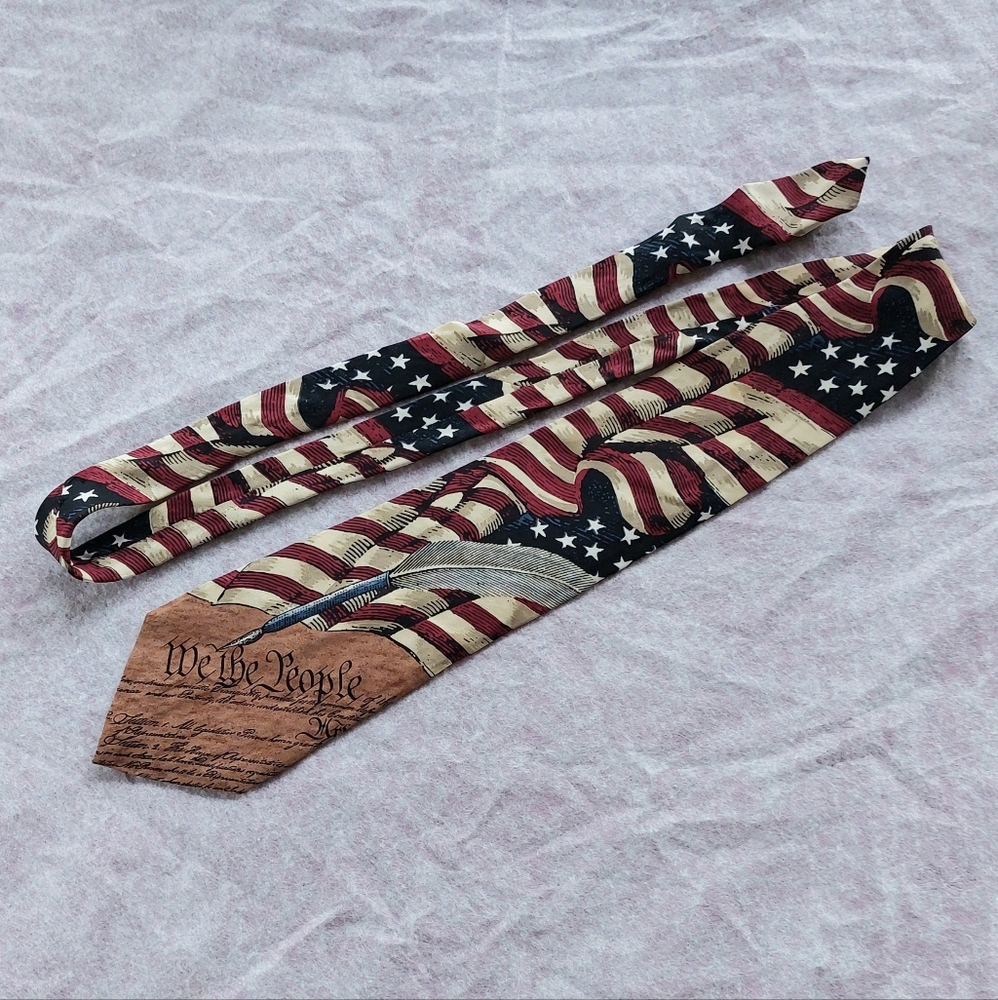 Vintage We The People Patriotic American Flag Mens Tie